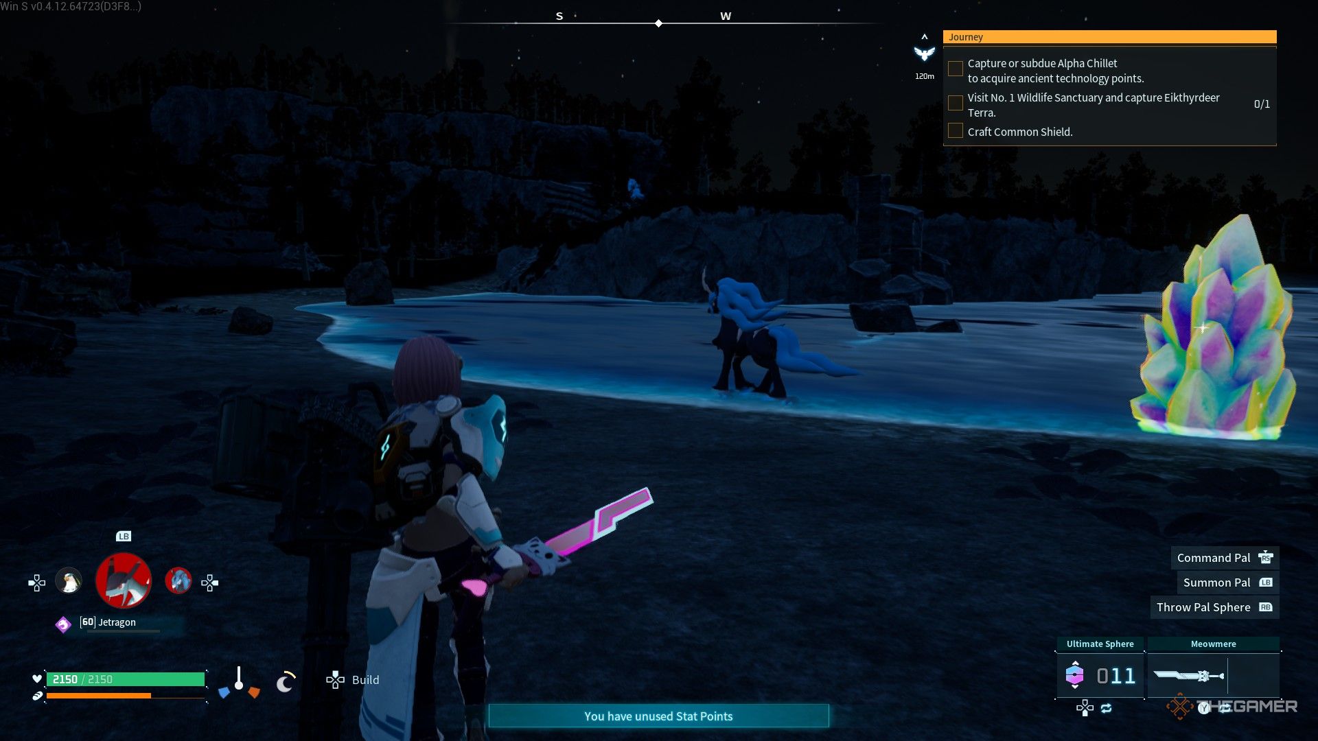 A Starryon is spotted in a forest in Palworld.