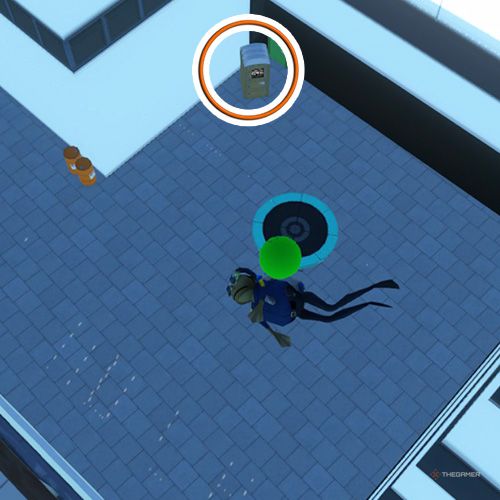 An orange circle shows the Wally Frog costume location in Amazing Frog
