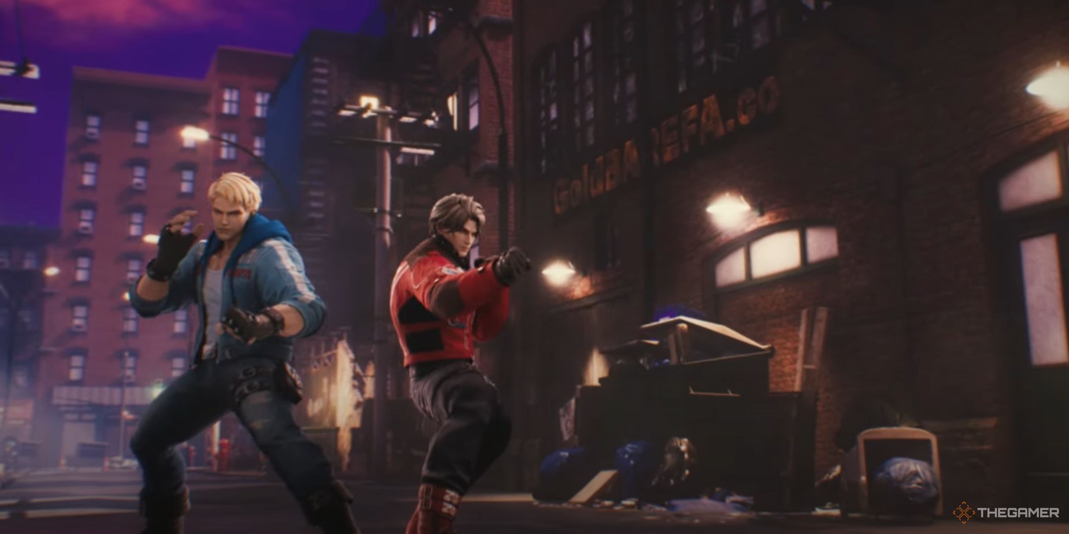 Billy and Jimmy strike a fighting pose in the Double Dragon Revive trailer.-1