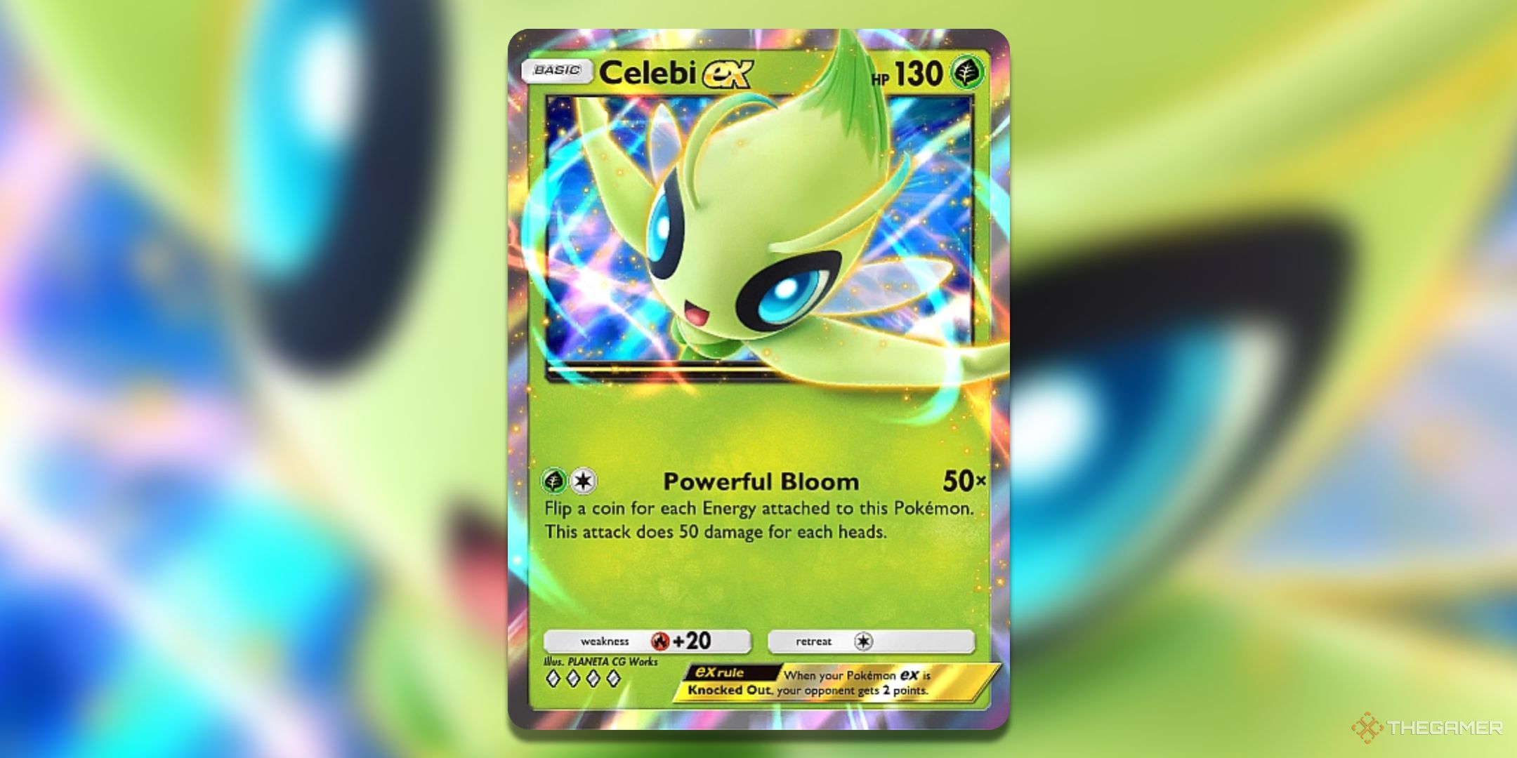 Celebi ex Mythical Island Pokemon TCG Pocket Card Art.