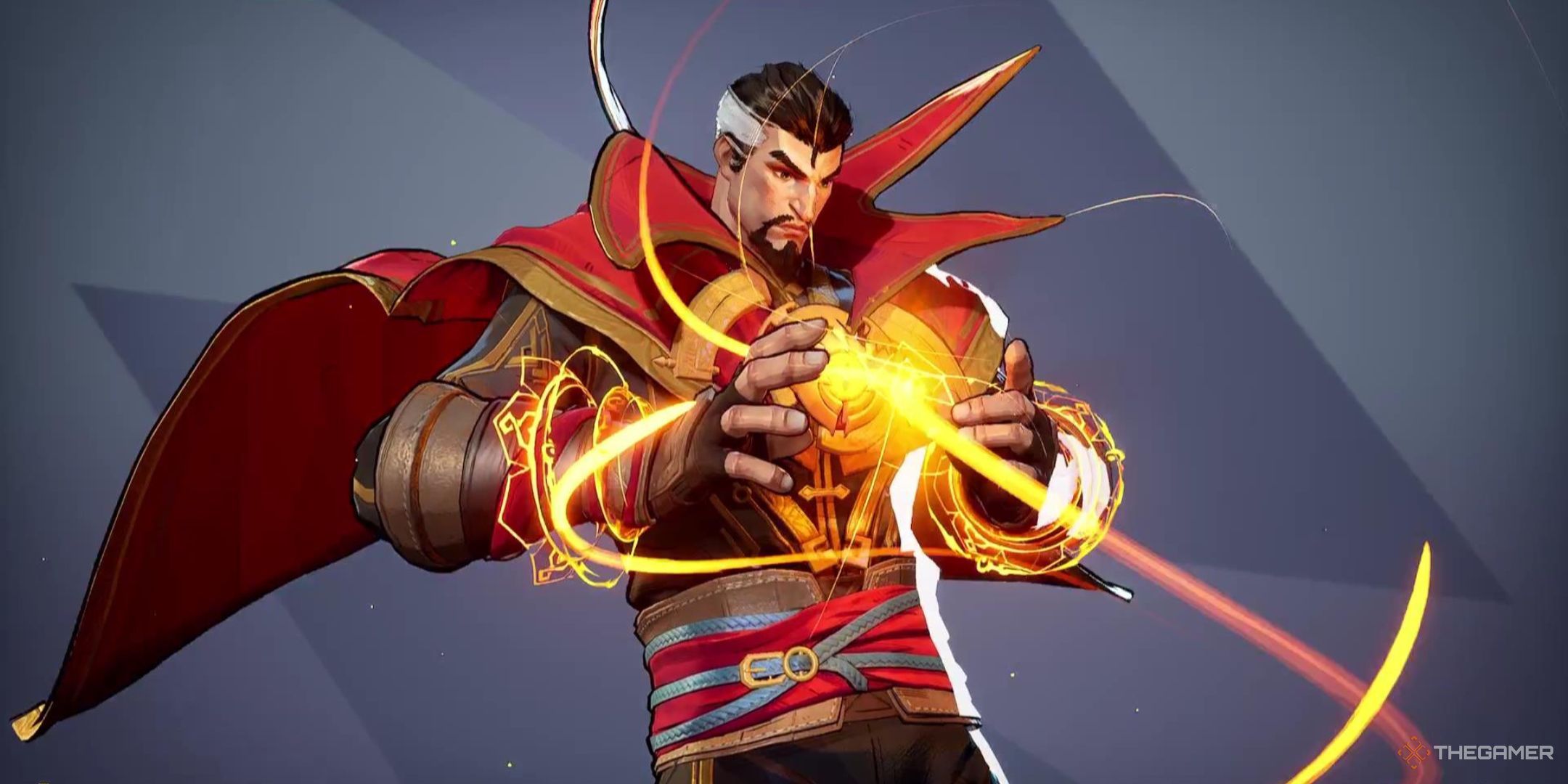 Doctor Strange wields yellow magic between his hands in Marvel Rivals.