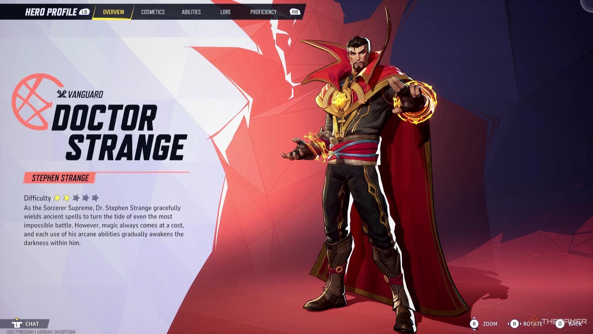 Doctor Strange's character overview in Marvel Rivals.