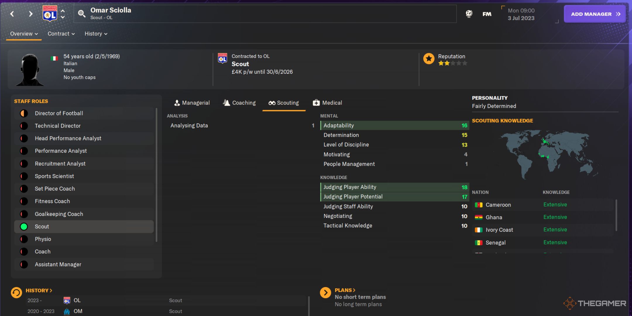اسکرین شات Football Manager 2024 نمایه پیشاهنگ عمر Sciolla.
