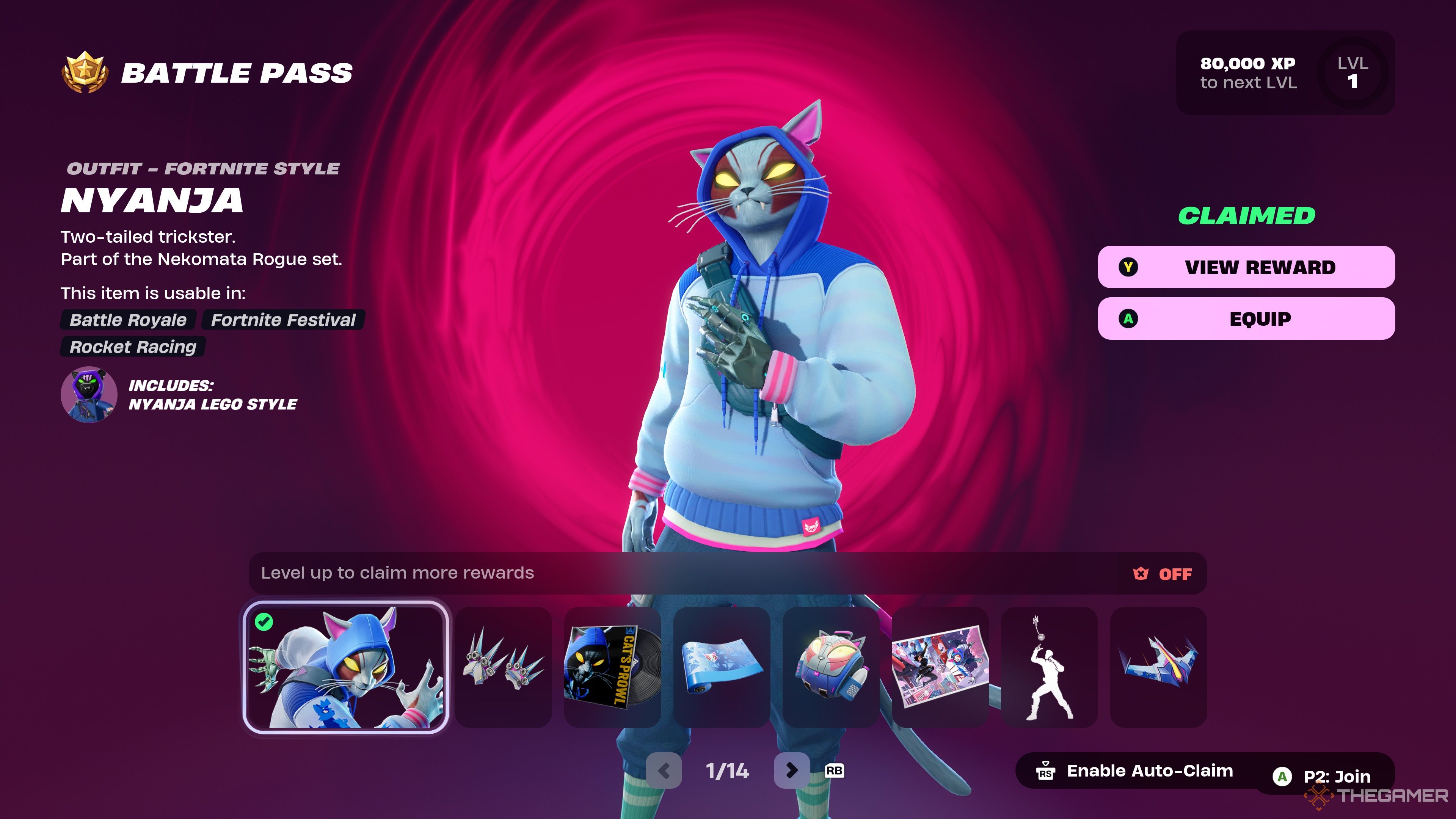 Fortnite Chapter 6 Season 1 Battle Pass page one.