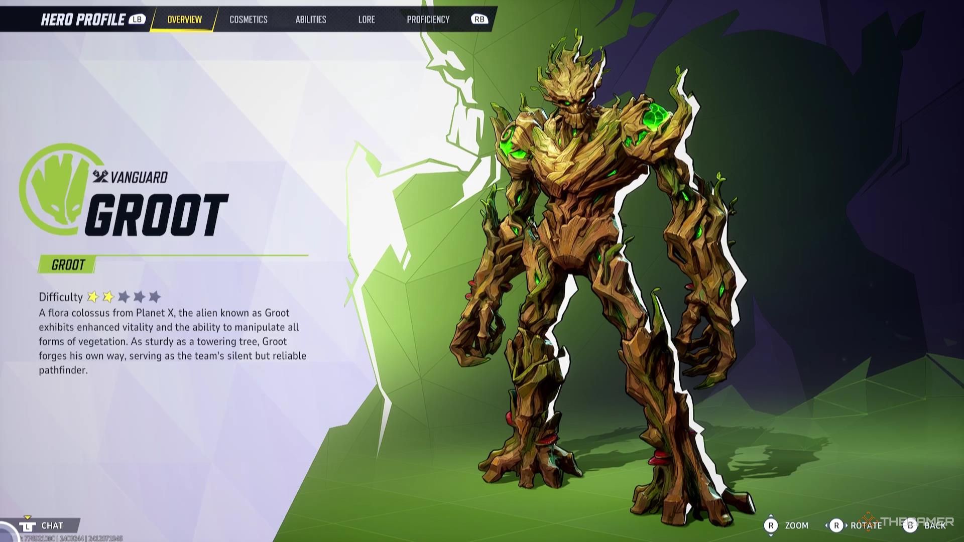 The Groot character overview in Marvel Rivals.