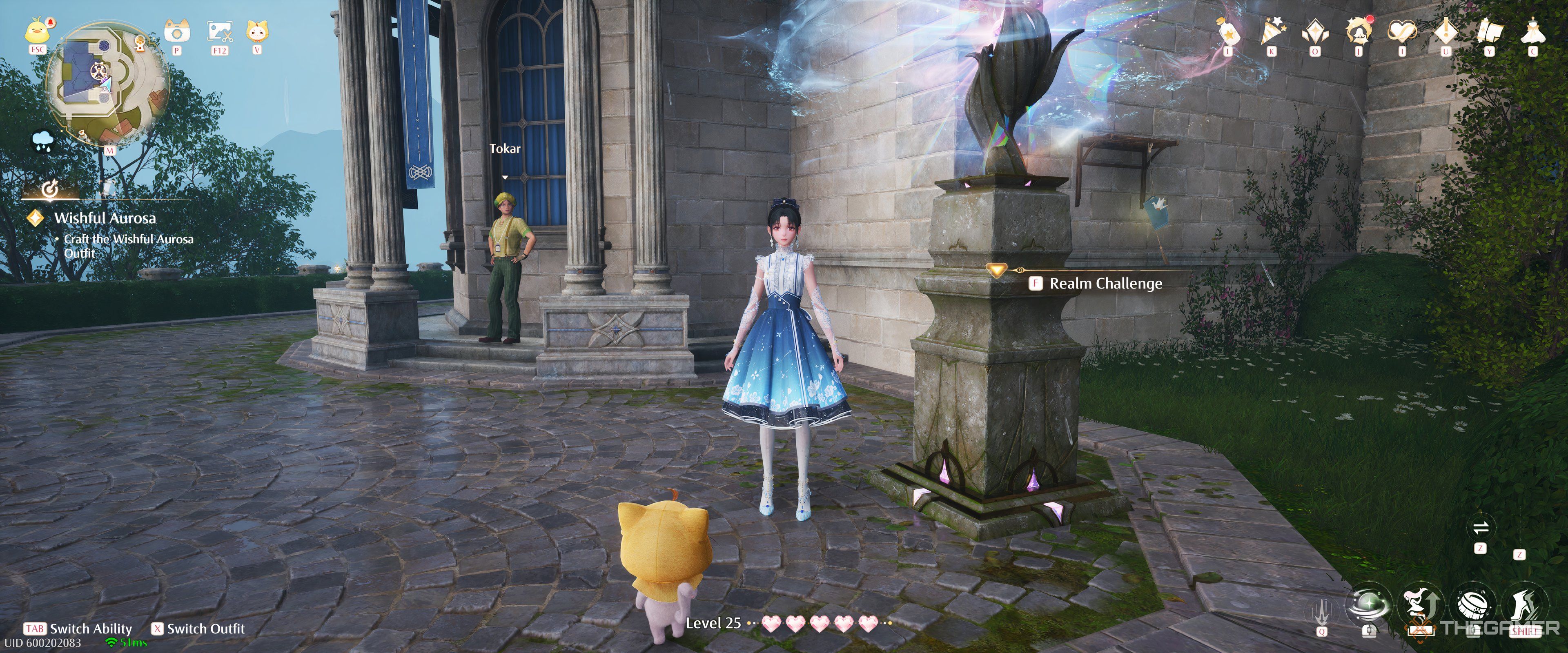 ایستادن در کنار Warp Spire در Florawish in Infinity Nikki.