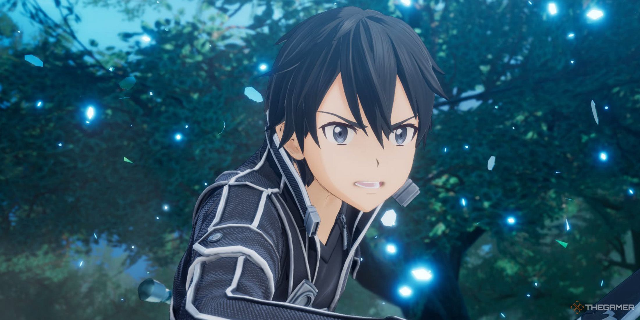 Kirito prepares his weapon as he surprises in Sword Art Online Fractured Daydream