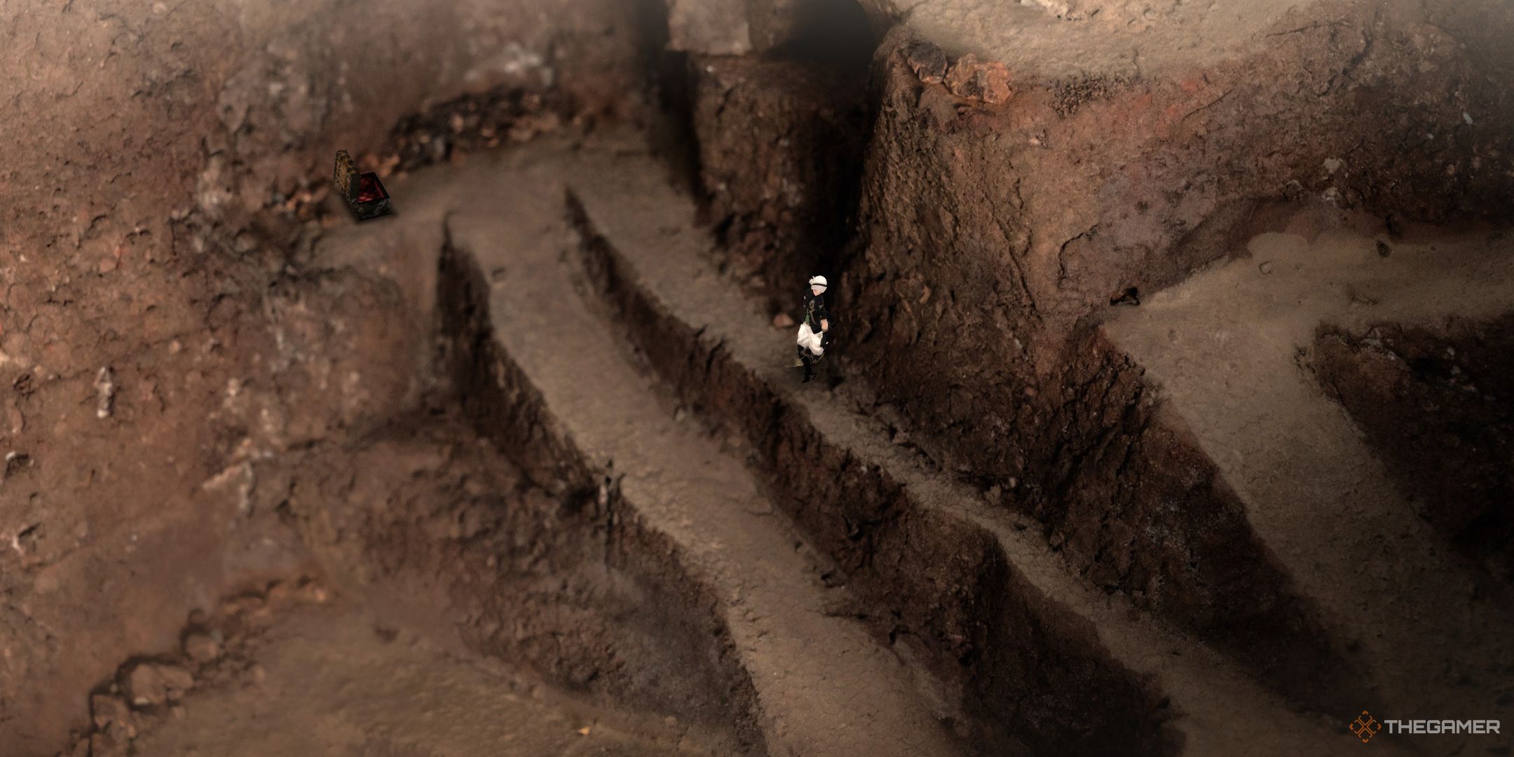 Leo shuffling across a cliffside in the Ancient Mountain Path.