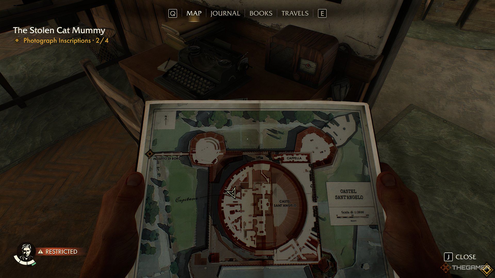 Indy holding a map showing the location of Lucky Hat 1 Book in Indiana Jones And The Great Circle.