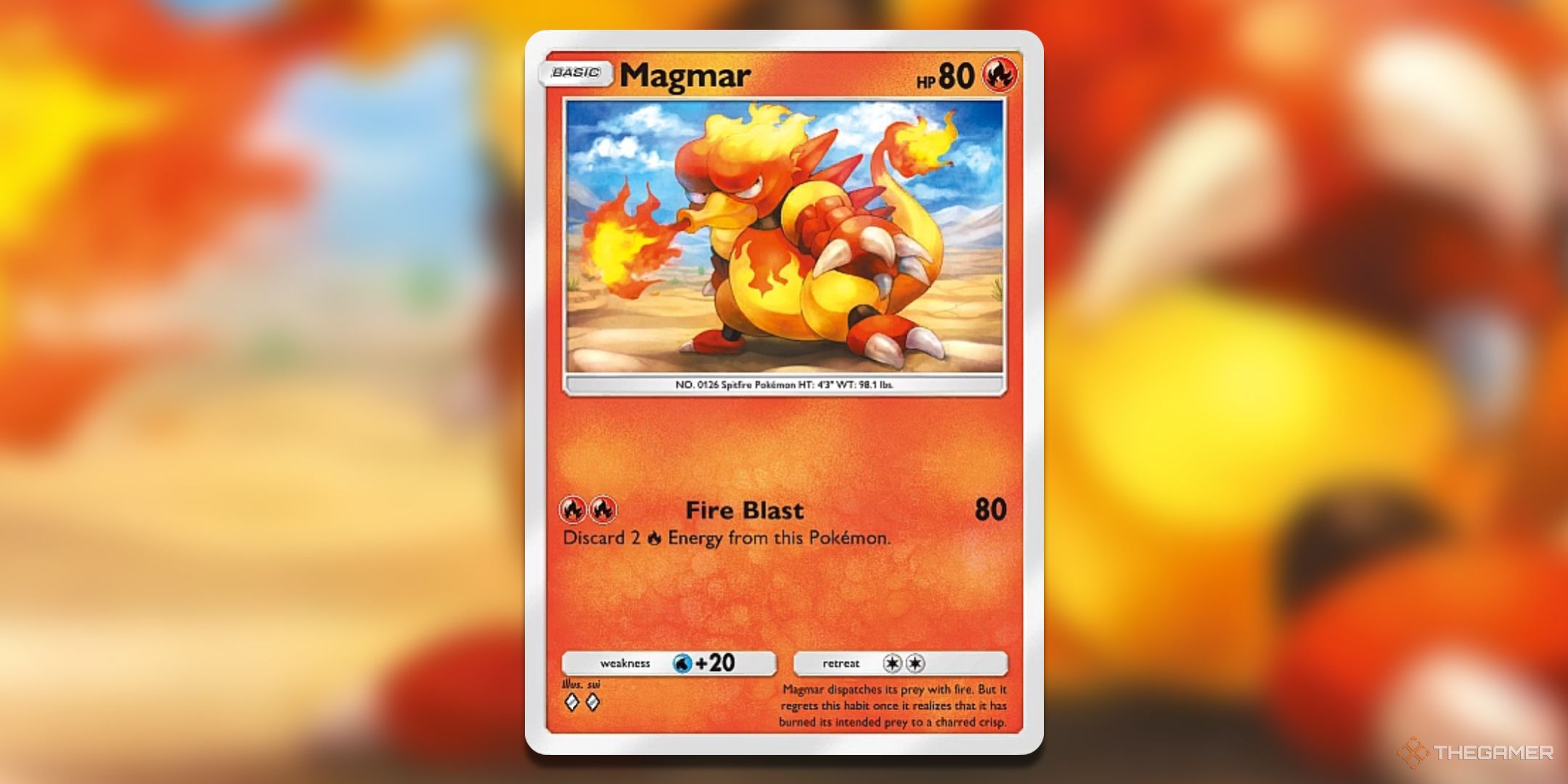 Magmar Mythical Island Pokemon هنر کارت جیبی TCG.