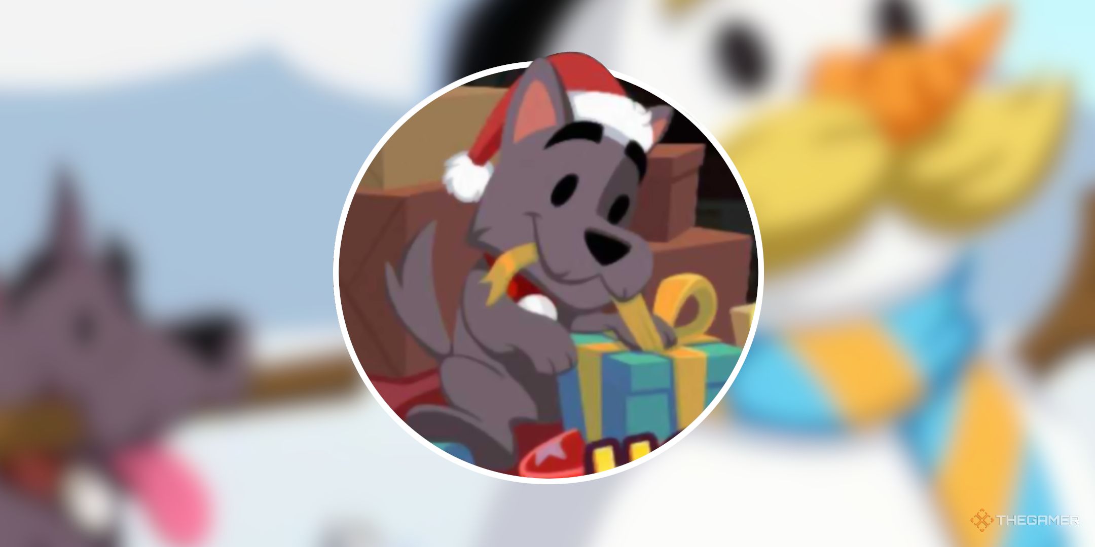 Monopoly Go. Holiday Wrapathon event image with the Monopoly dog opening a present.