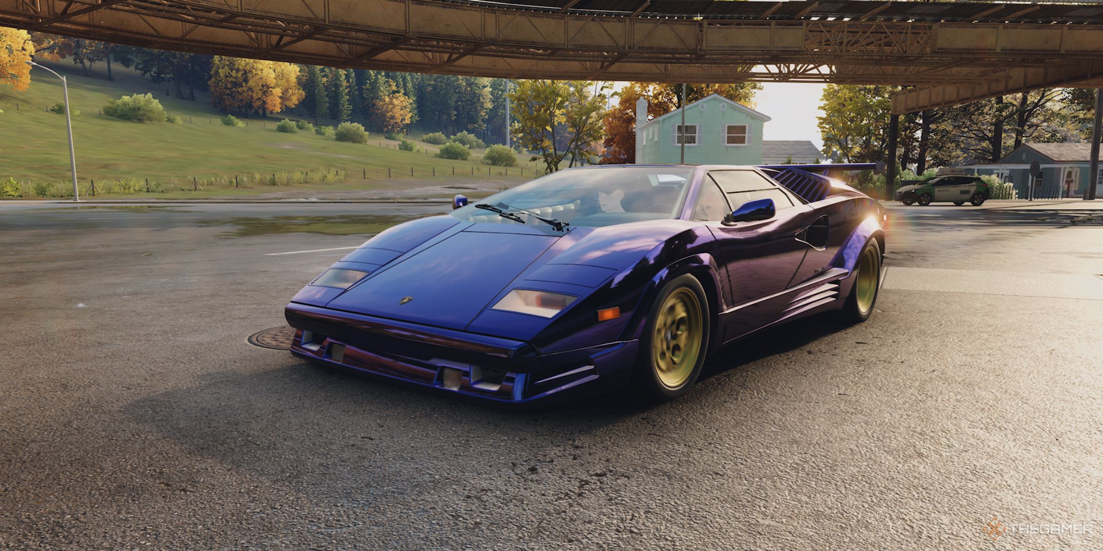 Need for Speed Unbound screenshot of purple Lambo.