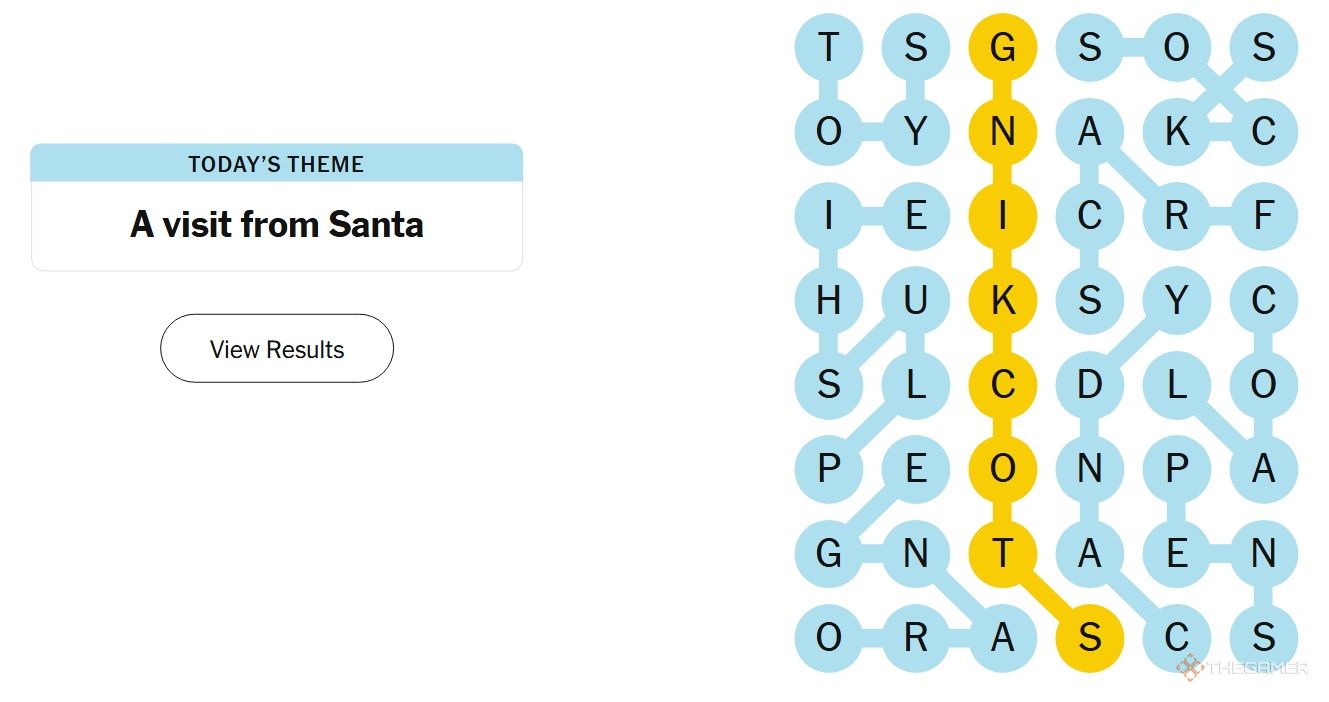 NYT Strands answers for December 25, 2024.