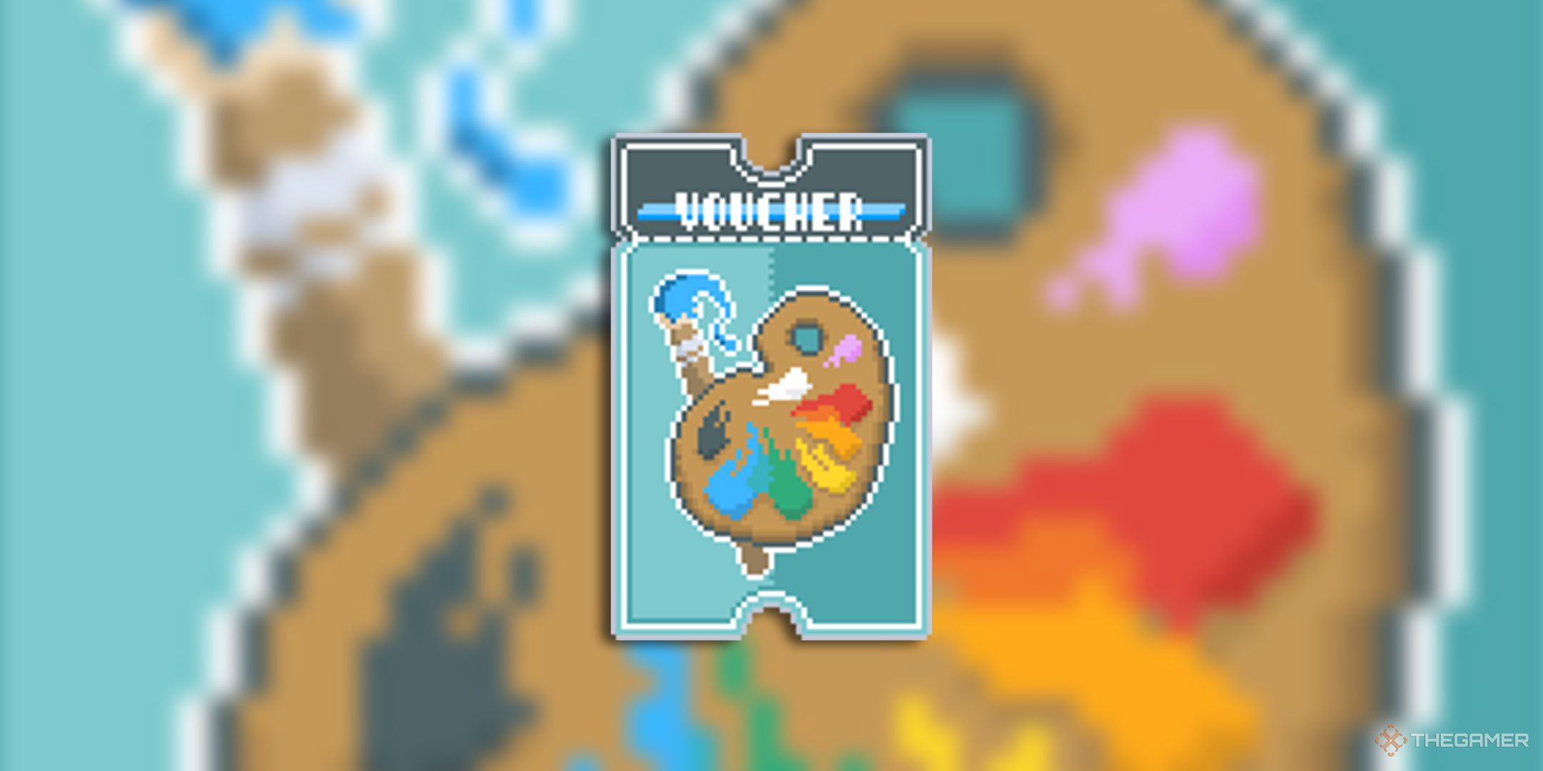 The art for the Palette Voucher card, with a blurry version as the background.