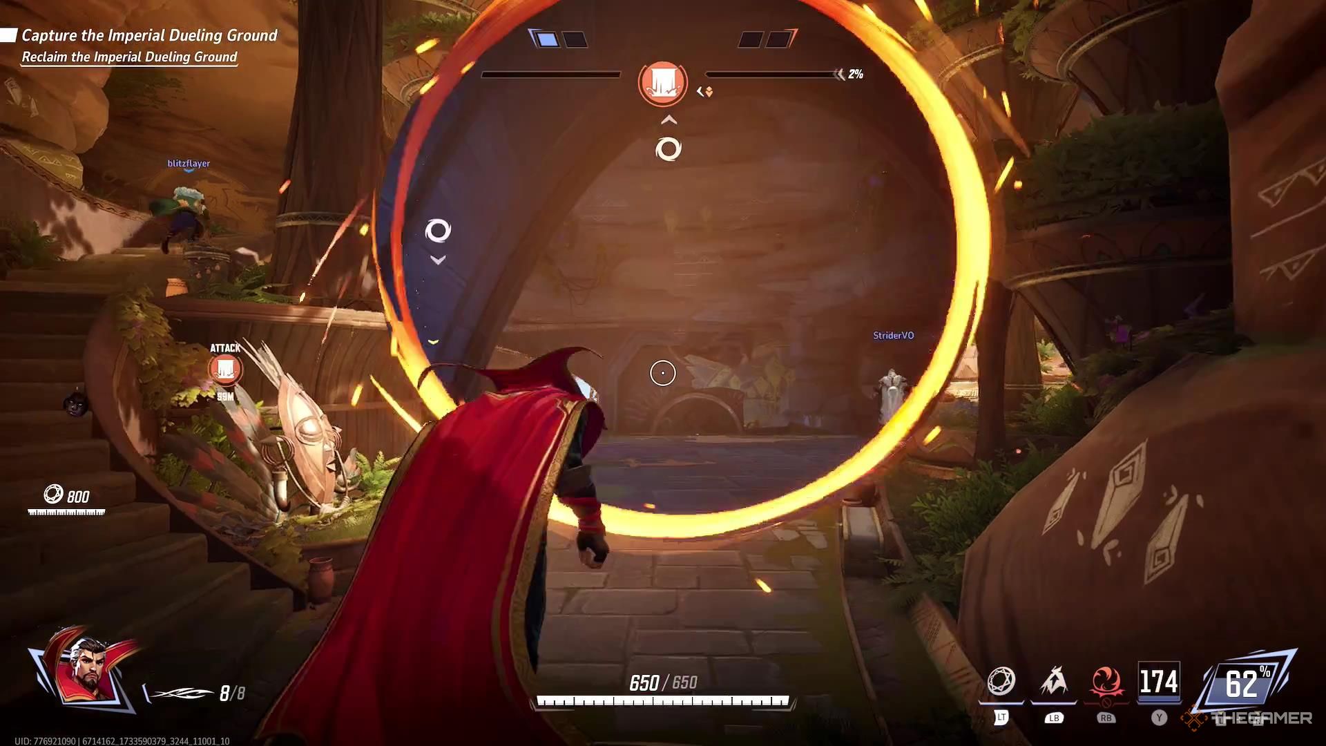 Doctor Strange uses the Pentagram of Farallah to create a portal to his teammates in Marvel Rivals.