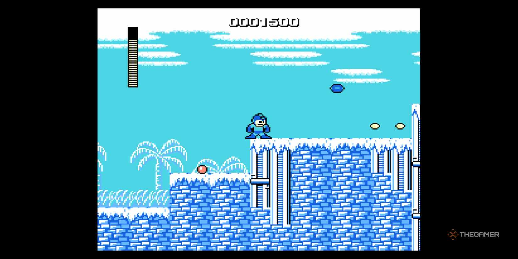 Playing through Ice Man's stage in Mega Man 1.