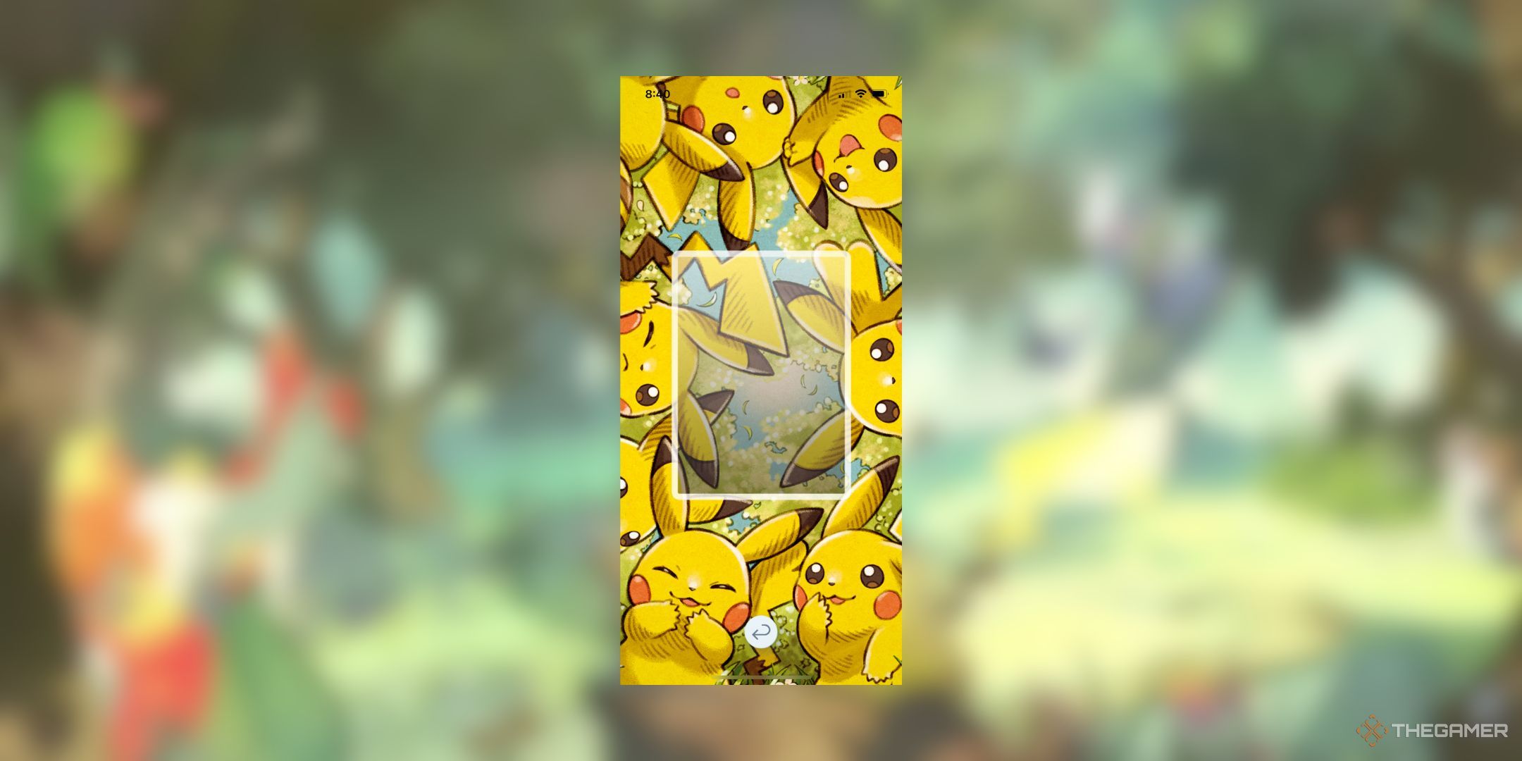 Pokemon Pocket Pikachu display board that is empty.