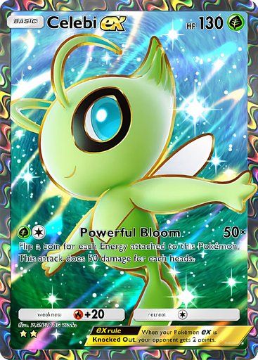 Celebi Full Art version from the Pokemon TCG Pocket Mythical Island collection.