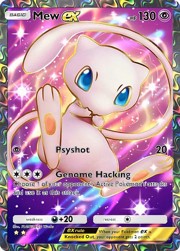 Mew ex Full Art version from the Pokemon TCG Pocket Mythical Island collection.