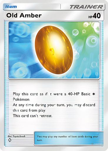 Old Amber from the Pokemon TCG Pocket Mythical Island collection.