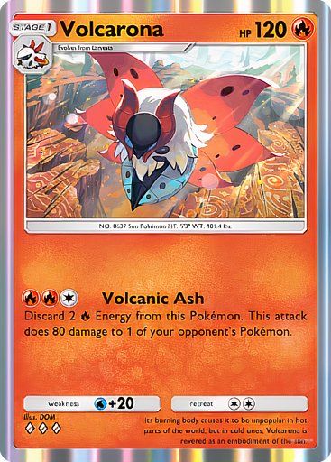 Volcarona from the Pokemon TCG Pocket Mythical Island collection.