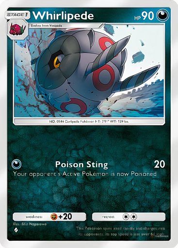 Whirlipede from the Pokemon TCG Pocket Mythical Island collection.