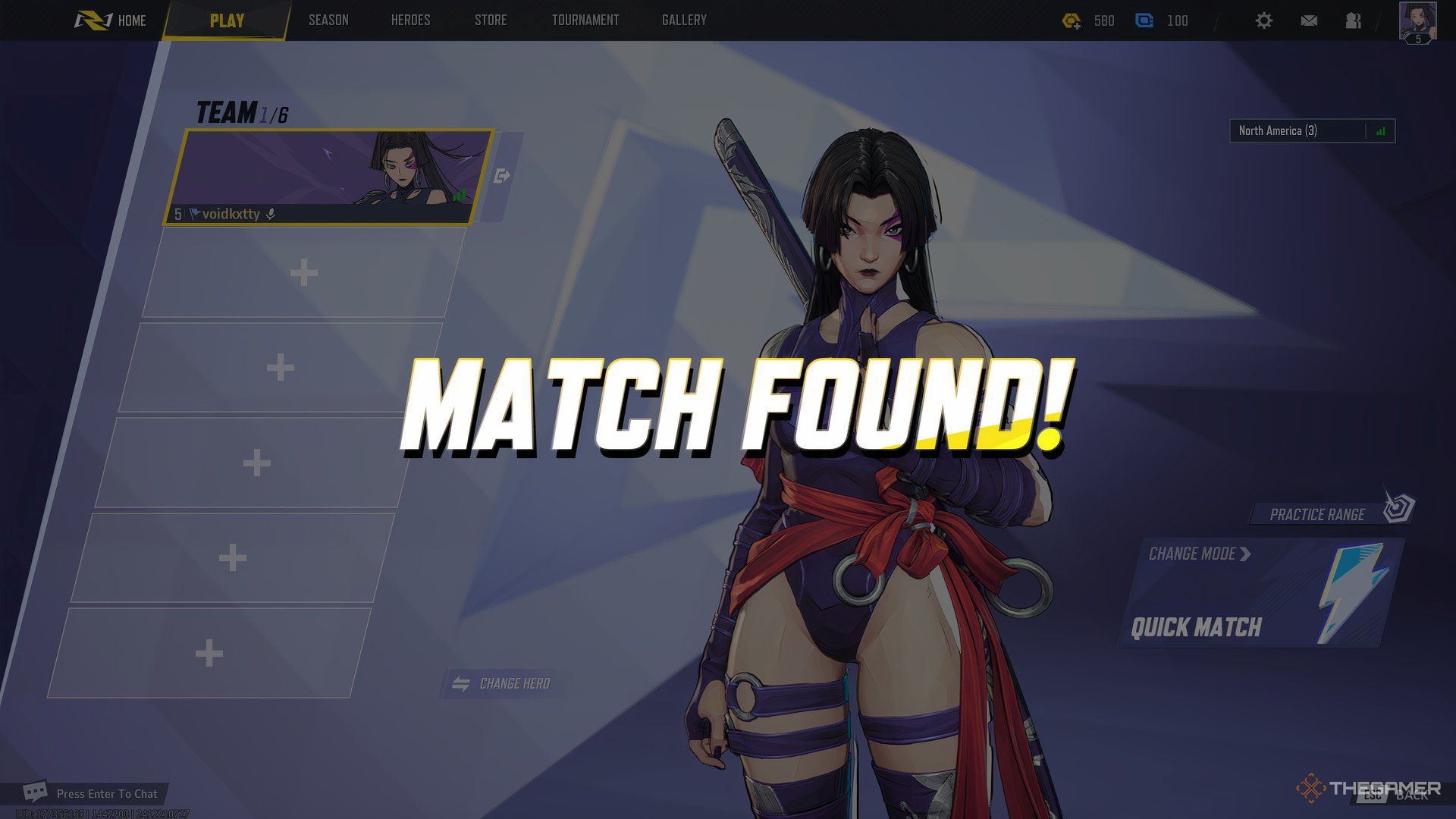 A player in Marvel Rivals finding a quick match.