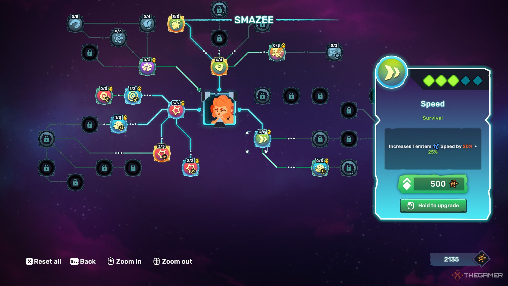 Skill tree in Temtem: Swarm.