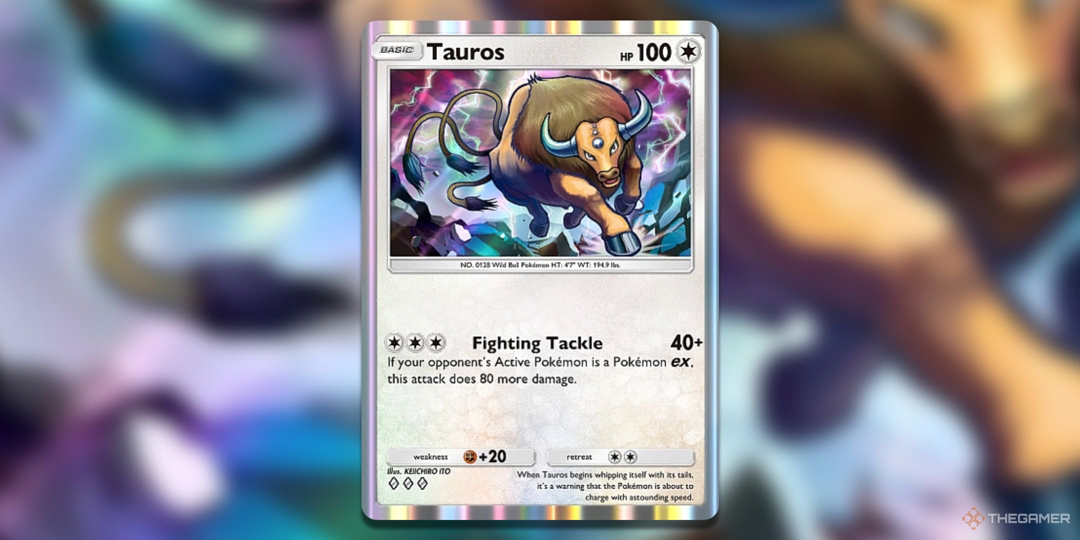 Tauros Mythical Island Pokemon TCG Pocket Card Art.