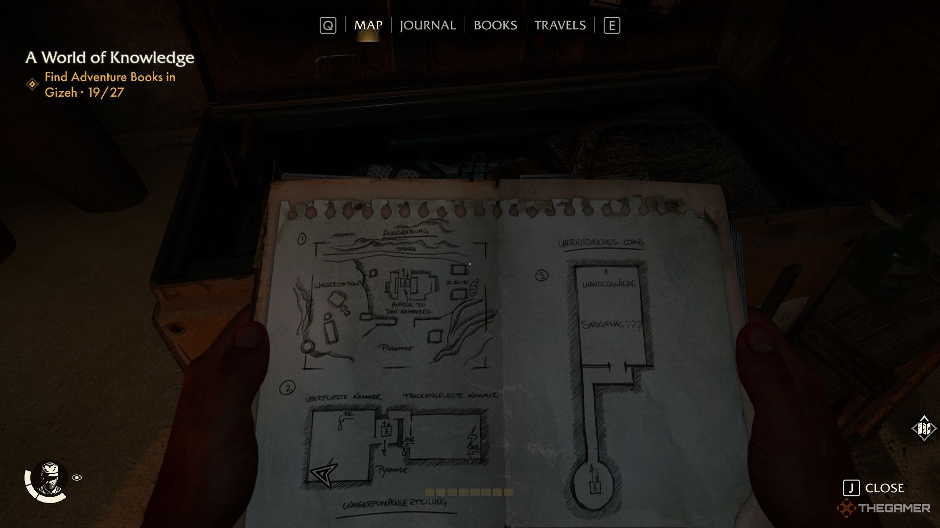 The Gizeh map showing the Button Man (1) perk location in Indiana Jones and the Great Circle.