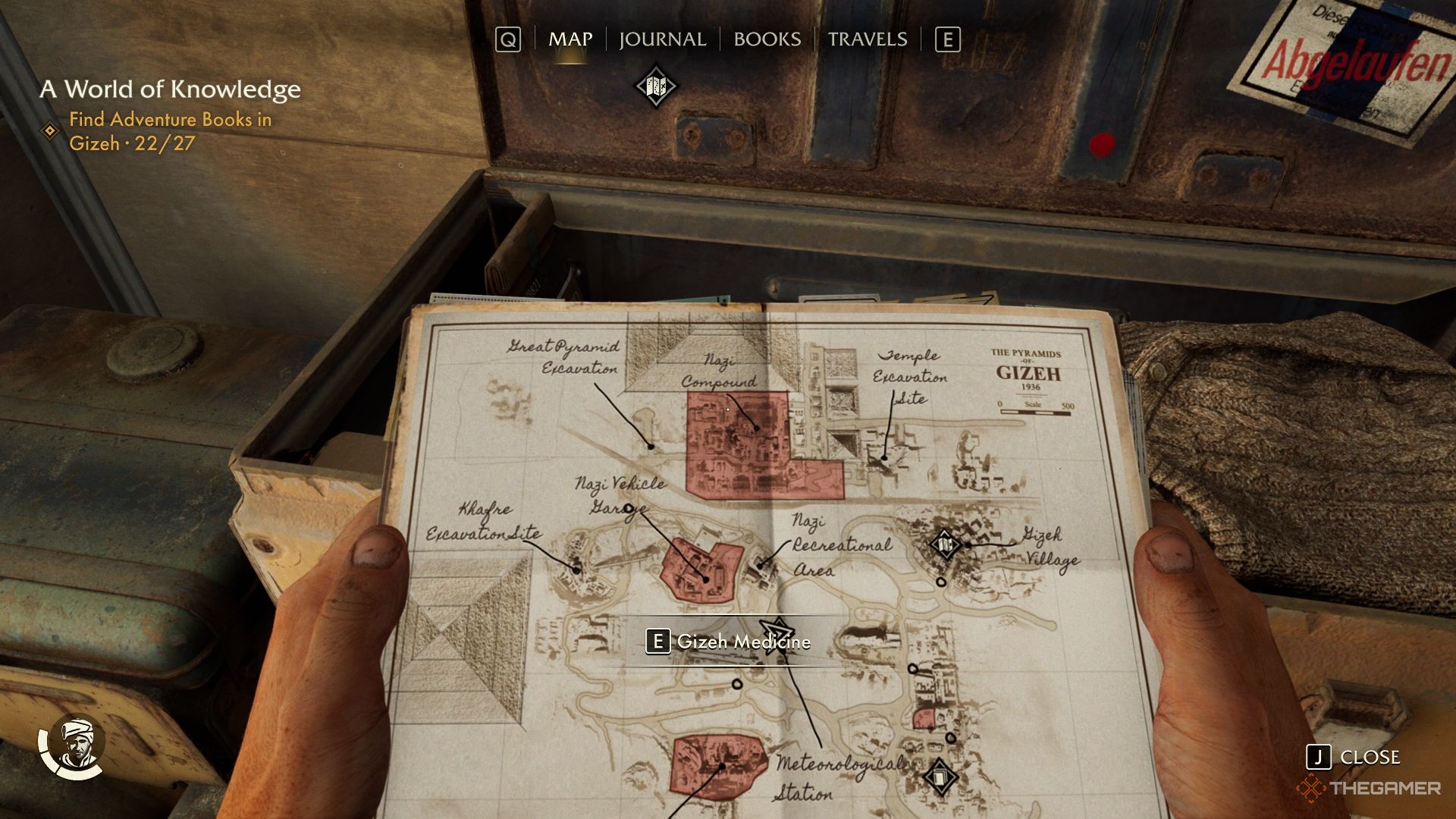 The Gizeh map showing the Gizeh Medicine guide location in Indiana Jones and the Great Circle.