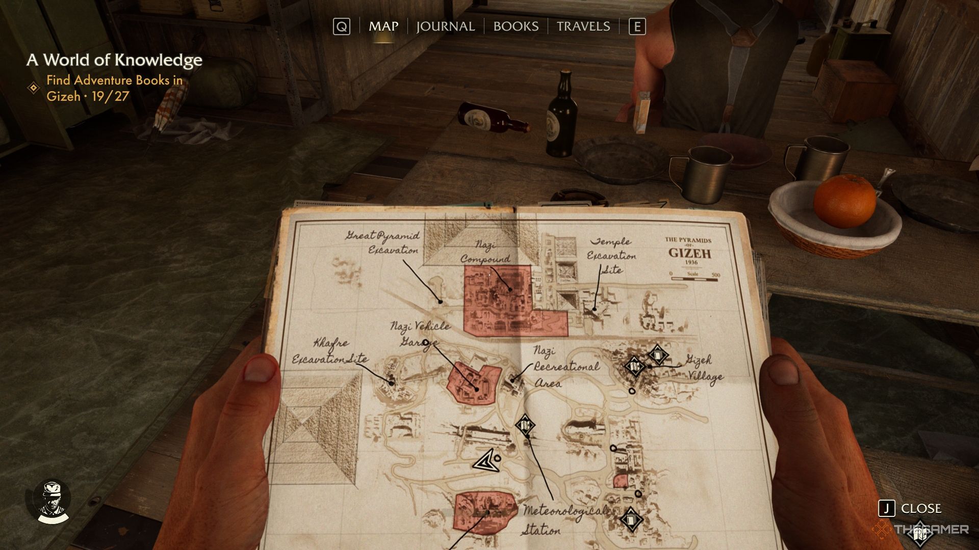 The Gizeh map showing the Jumbo Lasso book location in Indiana Jones and the Great Circle.