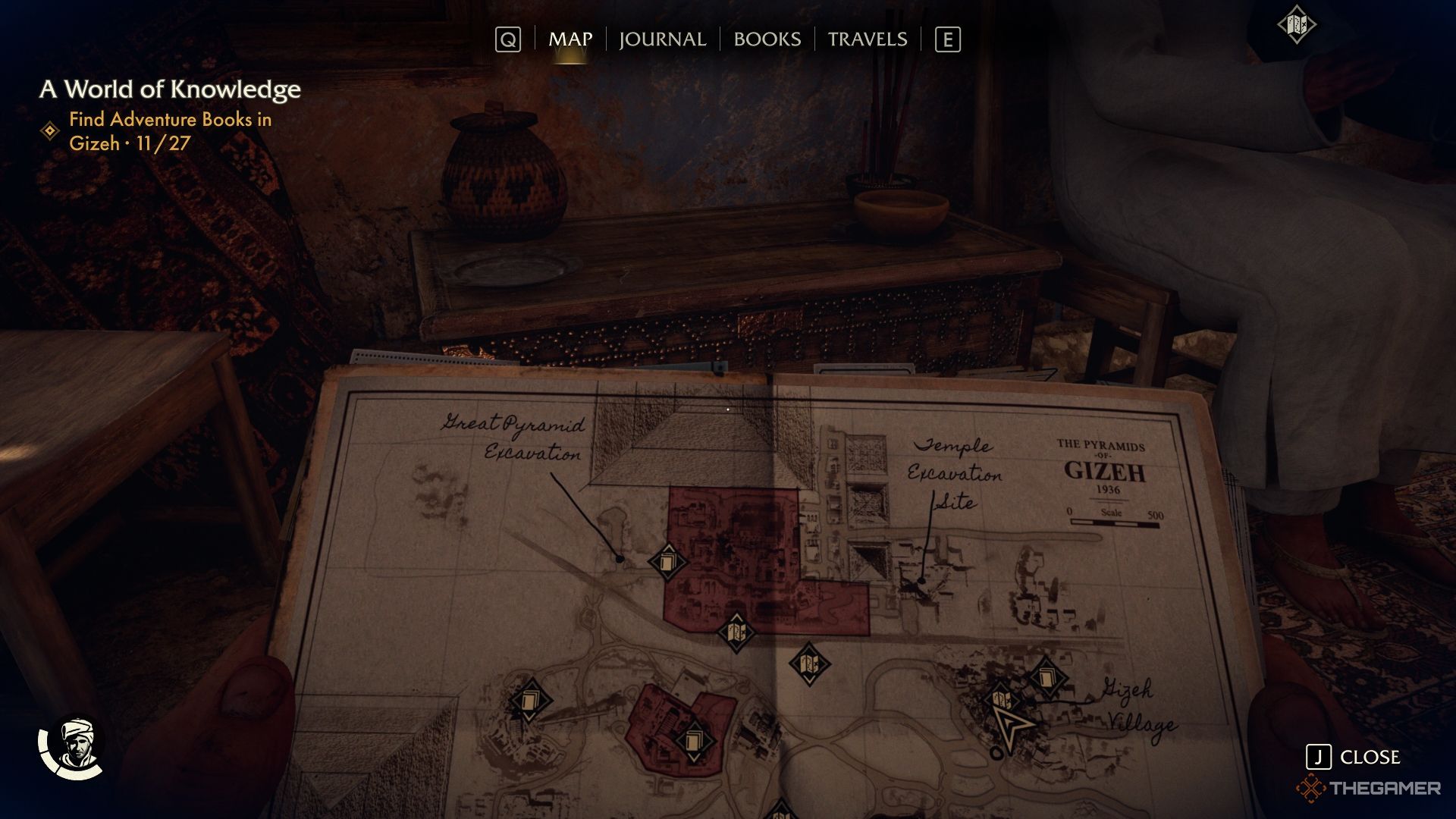 The Gizeh map showing the Patch Up Adventure Book location in Indiana Jones and the Great Circle.