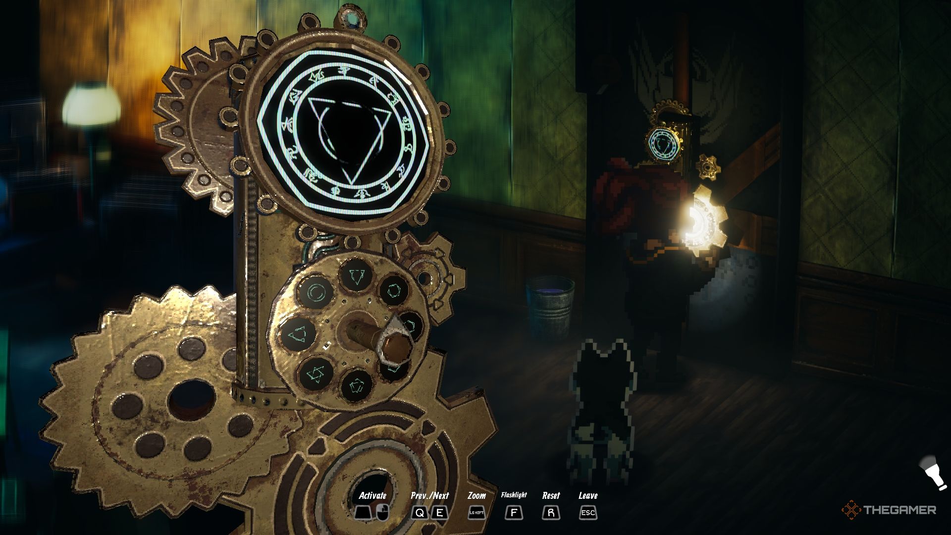 The pattern shown on the display solves the Advanced Lock puzzle in Enigma of Fear.