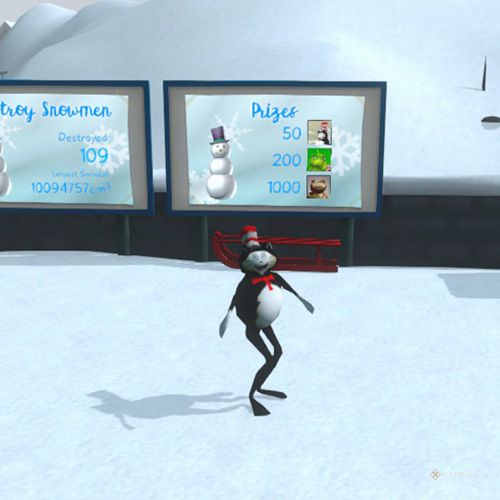 The player checks the prizes in the Snow World in Amazing Frog