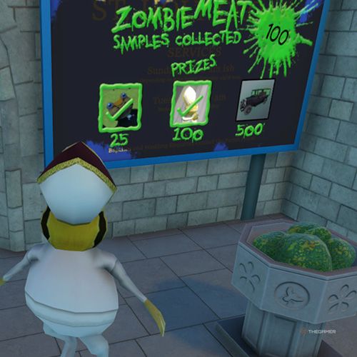 The player is checking the score board inside the Church in Amazing Frog