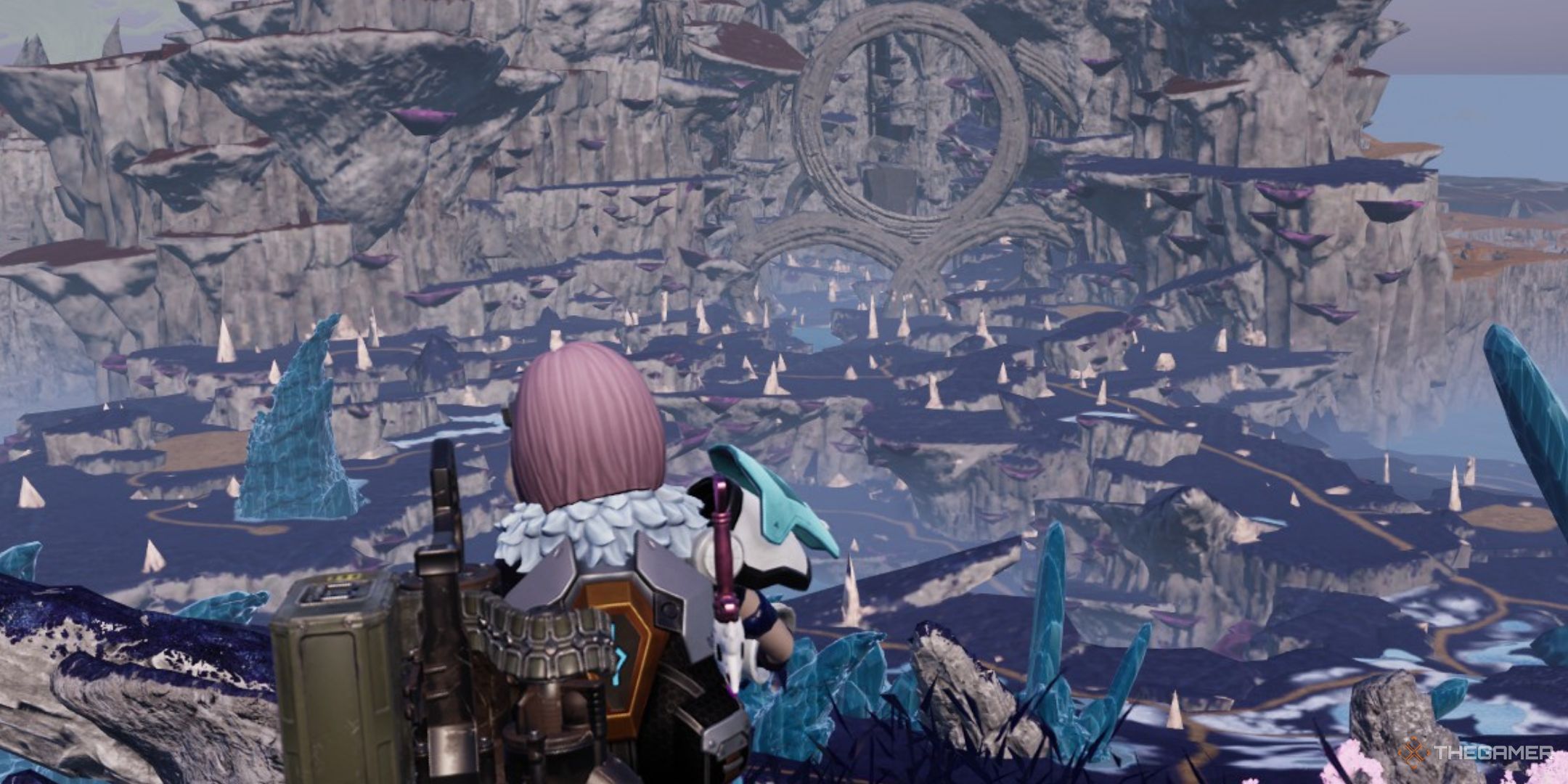 The player is gazing over the view of Feybreak Island in Palworld.