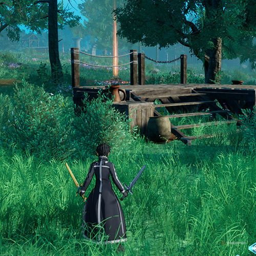 The player is standing next to chest no 4 from the first chapter&rsquo;s quest in Sword Art Online Fractured Daydream