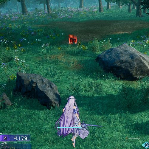The player is standing next to console no 1 from the first chapter&rsquo;s second quest in Sword Art Online Fractured Daydream