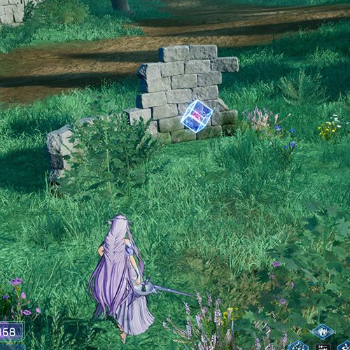 بازیکن در کنار Data Cell از تلاش دوم فصل اول در Sword Art Online Fractured Daydream ایستاده است.