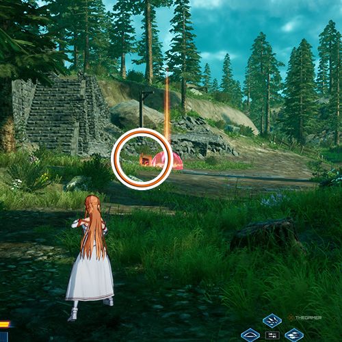 The player is standing next to the console 2 from the third chapter&rsquo;s third quest in Sword Art Online Fractured Daydream