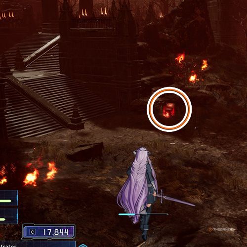 The player is standing next to the console no 1 from the fourth chapter&rsquo;s first quest in Sword Art Online Fractured Daydream