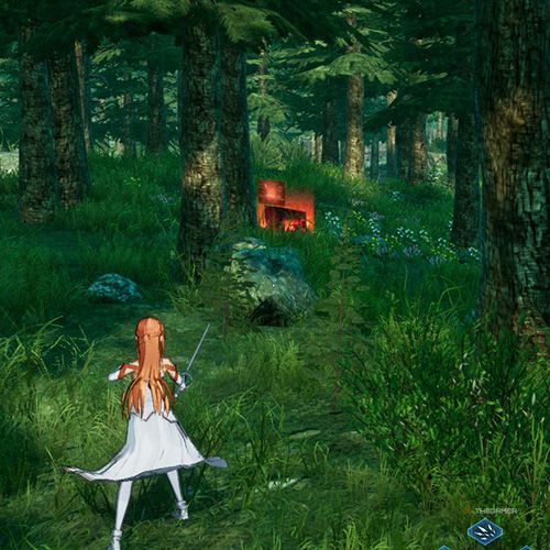 The player is standing next to the console no 1 from the second chapter&rsquo;s first quest in Sword Art Online Fractured Daydream