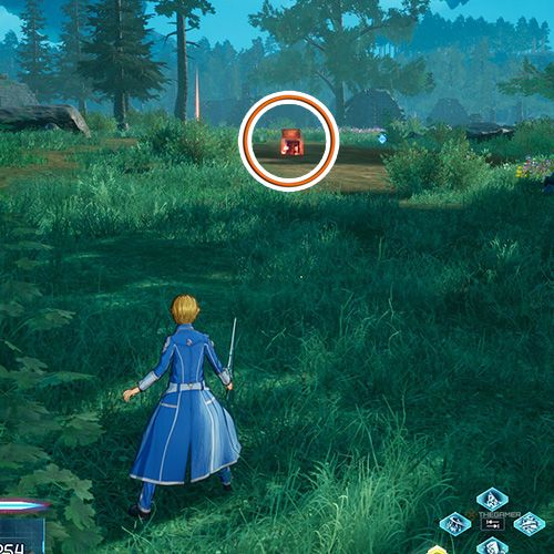 The player is standing next to the console no 1 from the third chapter&rsquo;s first side quest in Sword Art Online Fractured Daydream-1