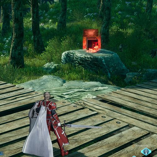 The player is standing next to the console no 2 from the second chapter&rsquo;s first quest in Sword Art Online Fractured Daydream