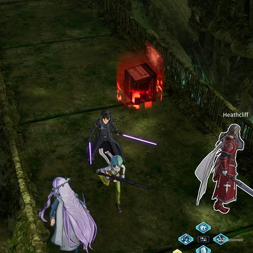 The player is standing next to the console number two from the fifth chapter&rsquo;s second quest in Sword Art Online Fractured Daydream