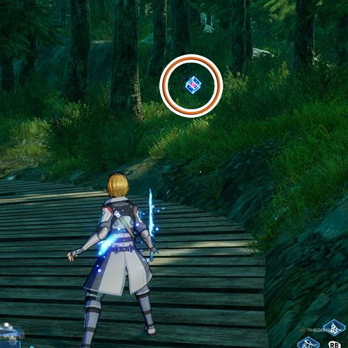 بازیکن در کنار سلول داده از تلاش اضافی در Sword Art Online Fractured Daydream ایستاده است.
