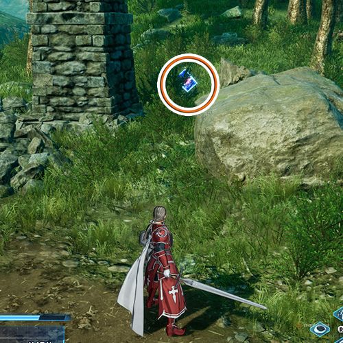 بازیکن در کنار سلول داده از کوئست اضافی دو در Sword Art Online Fractured Daydream ایستاده است.