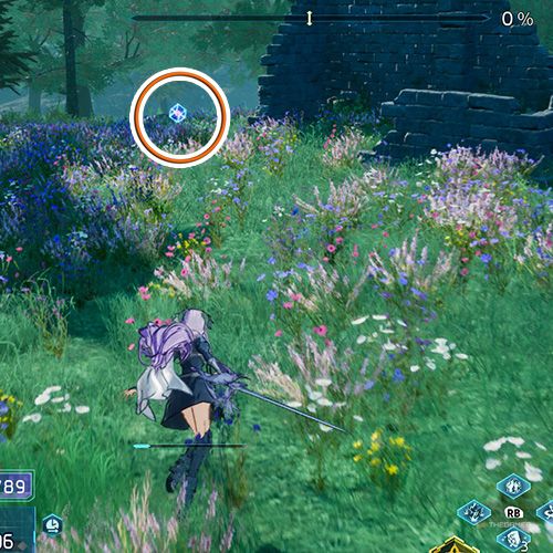 بازیکن در کنار سلول داده از اولین تلاش فصل پنجم در Sword Art Online Fractured Daydream ایستاده است.