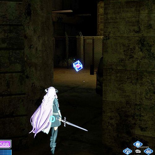 بازیکن در کنار سلول داده از تلاش چهارم فصل پنجم در Sword Art Online Fractured Daydream ایستاده است.